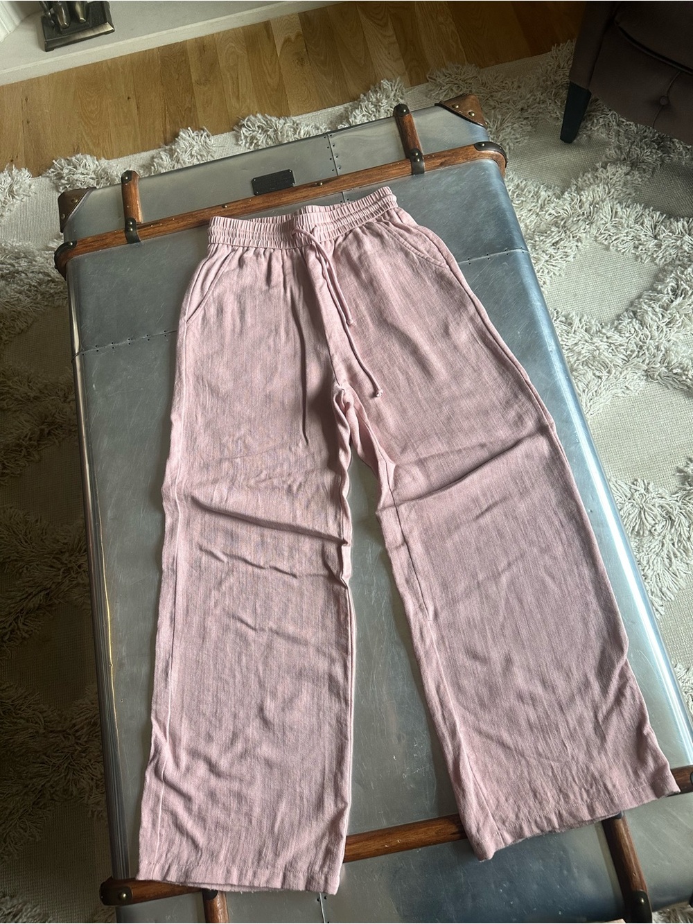 HALARA Wide-Leg Knit Pants in Light Blush